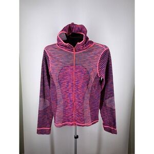 Soho Sport Womens Space Dye Full Zip Hoodie Jacket Pink Purple Orange Size M